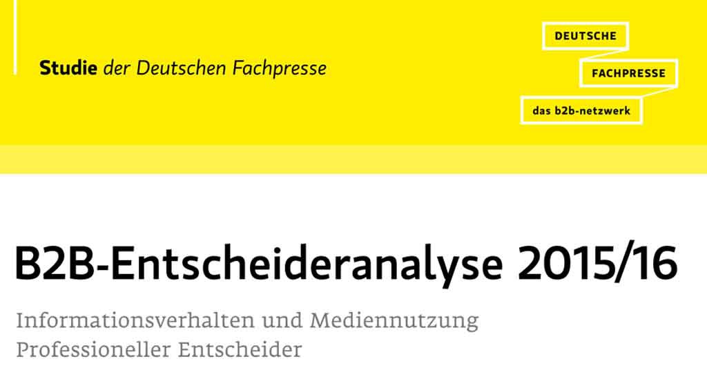 Artikelbild - Deutsche Fachpresse: B2B-Entscheideranalyse 2015/16